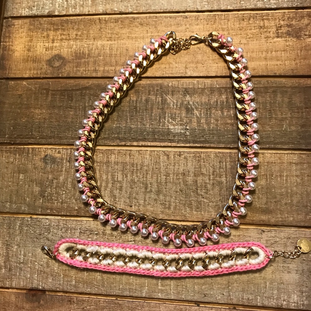 Crocheted Necklace/Bracelet Set